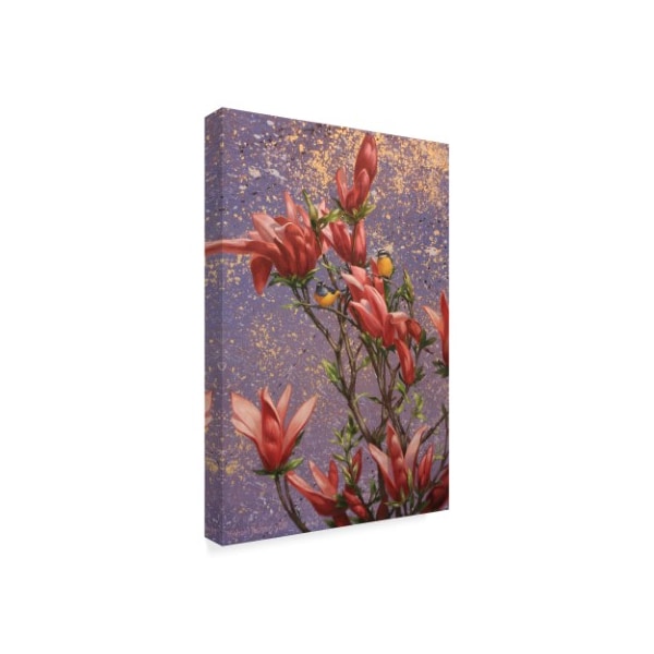 Michael Jackson 'Pink Flowers Abstract' Canvas Art,16x24